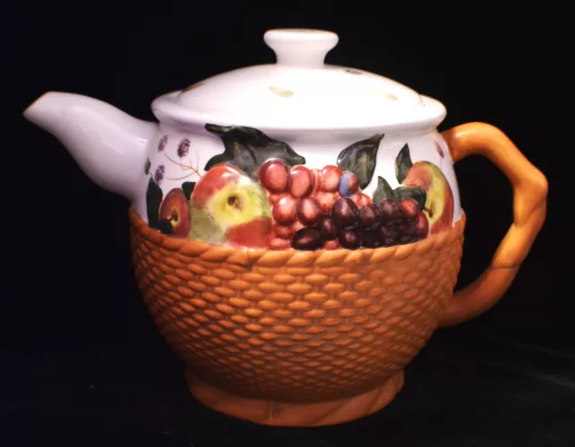 Judy Buswell Dee’s Harvest Autumn Décor 2001 Covered Teapot  Tea Pot -- Lot 1683