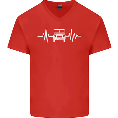4X4 Heart Beat Pulse OFF ROAD viabilità scollo a V da Uomo T-shirt di cotone 3