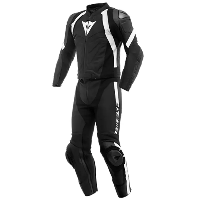 Dainese Avro 4 2 Piece Leather Motorcycle Suit - Black/White 22A