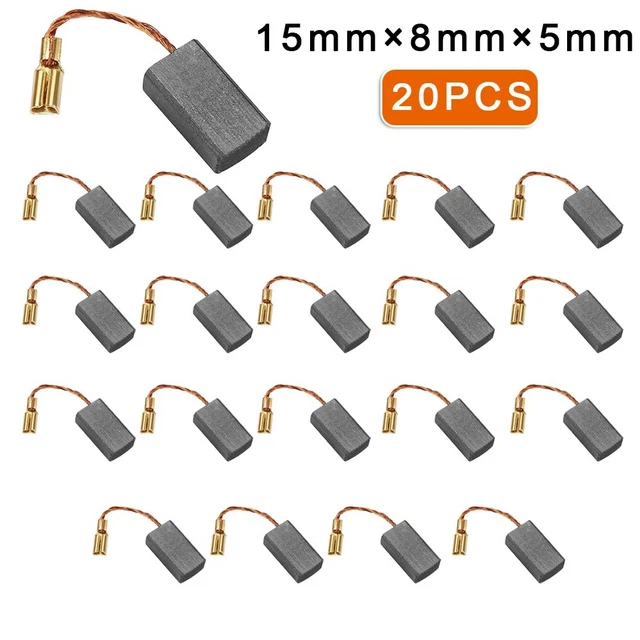 20 Pièces Balais De Charbon Pour  Moteur Meuleuse Dangle 15mm X 8mm X 5mm
