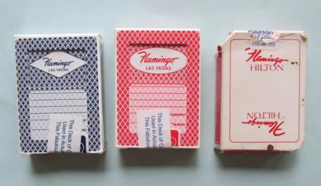 Vintage 3 Decks Las Vegas Used Playing Cards Blue & Red And Paul-Son Red Decks