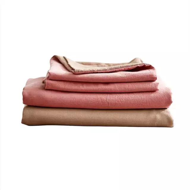 Cosy Club Sheet Set Bed Sheets Set Single Flat Cover Pillow Case Pink Brown