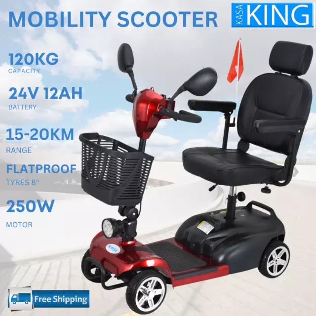 KASA Mobility Scooter Portable Motorised 4 Wheel Compact Travel Power 250W