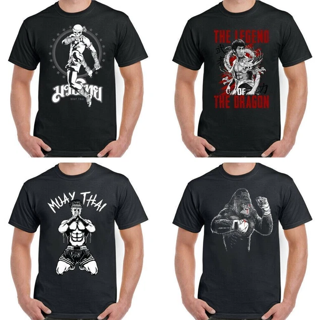 Boxe T-Shirt Gorilla Uomo Divertente Palestra Mma Muay Tailandese Kick Maglietta