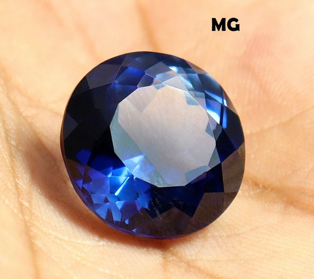 Sans Défaut 22.80 CT Naturel Kashmiri Saphir Bleu Rond AAA+ Desseré Gemme