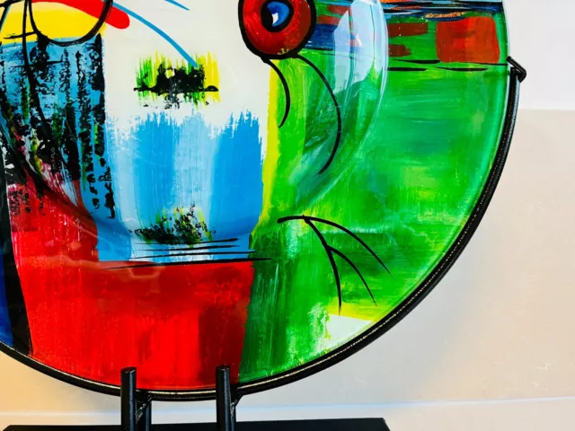 Riesige Abstrakte italien Picasso Murano stil moderne Kunst Glas skulptur Vase @ 2