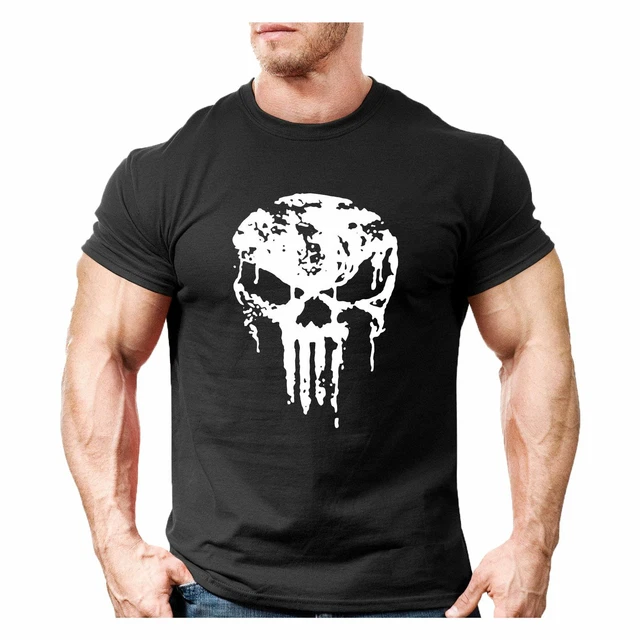 Skull Gym T Shirt Gym Clothing Bodybuilding Training MMA UFC Workout Men Top