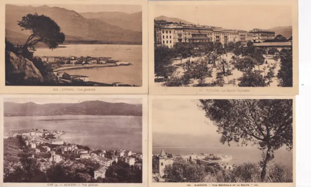Lot de 4 cartes postales anciennes postcards AJACCIO CORSE 1