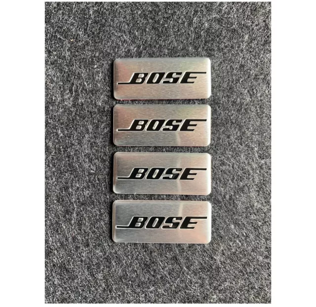 4 x Bose Lautsprecher Aufkleber Sticker Audio - Aluminium Emblem