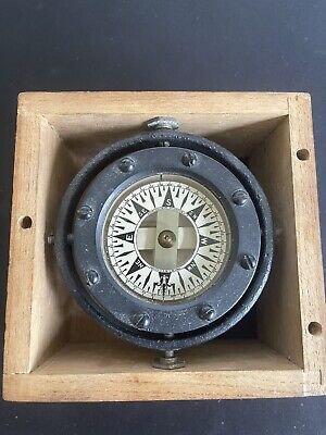 Antique Maritime Compass Dirigo Compass & Instrument Co. Seattle, WA w/wood box