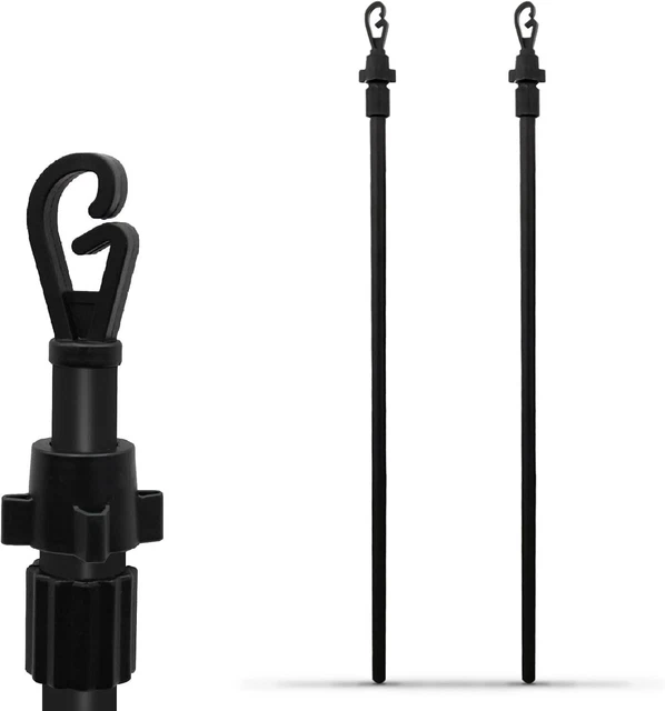 2x Heavy Duty Extendable Telescopic Clothesline Prop Pole – 2.6m (Black)