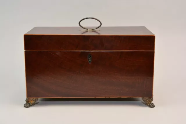 Antiguo carrito de té de caoba y boj George III aprox. 1800 ET