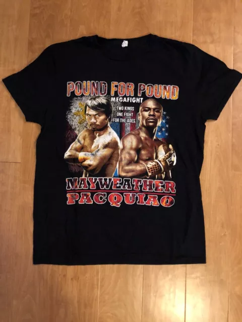 Mayweather vs Pacquiao P4P Fight Of The Century RARE Shirt Sz M Boxing DBLSIDE🥊