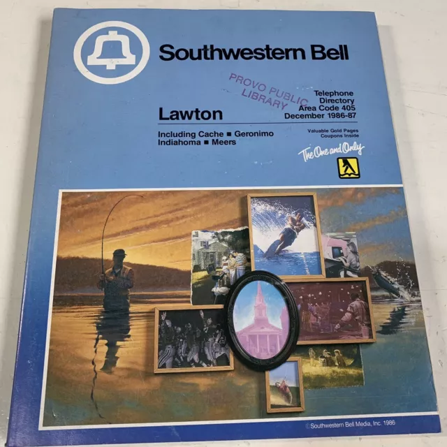 Vintage Telephone Directory Lawton Oklahoma 1986-87 Phone Book Area Code 405. E6