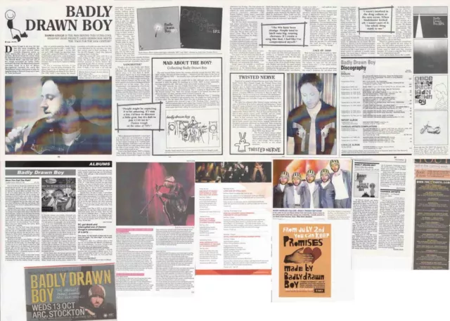 BADLY DRAWN BOY : CUTTINGS COLLECTION - interview adverts