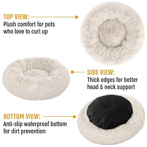 Active Pets Plush Calming Dog Bed Donut Dog Bed for Small Dogs Medium & Large... 4