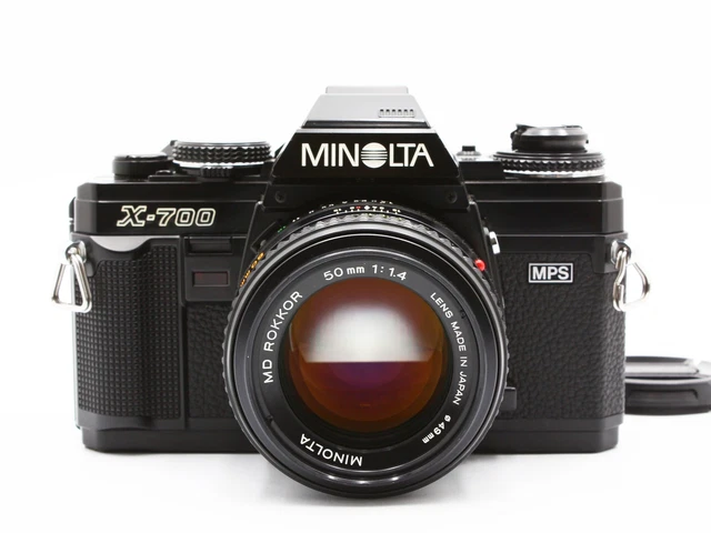 MINOLTA X-700 BLACK Film Camera MD Rokkor 50mm f/1.4 Lens from