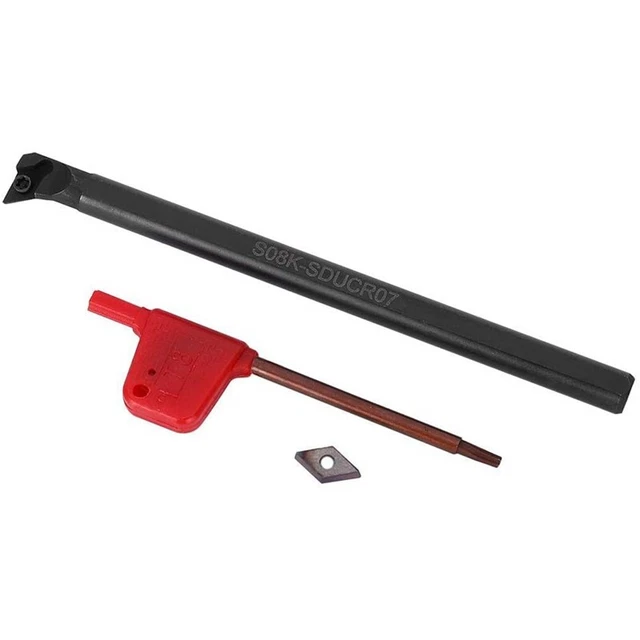 Lathe Tool Holder Set S08K-SDUCR07 DCMT0702 Blade Insert Lathe Boring Bar S L4B7