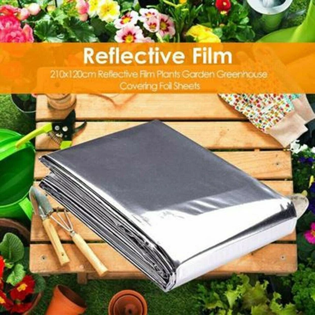 Silber Pflanze Reflektionsfolie Folie für Garten Gewächshaus Growbox 210x120cm