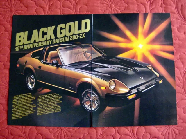 1980 Datsun 280ZX - 10th Anniversary "Black Gold" Print Magazine Ad - Excel Cond