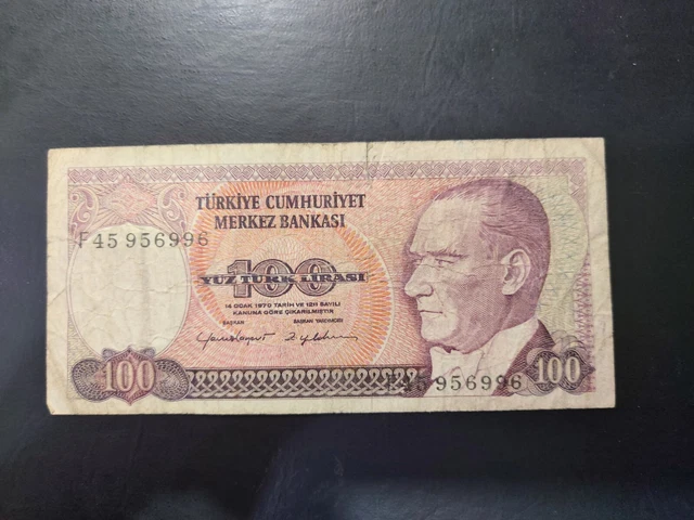 Turkey 100 Lira, 1980s, F