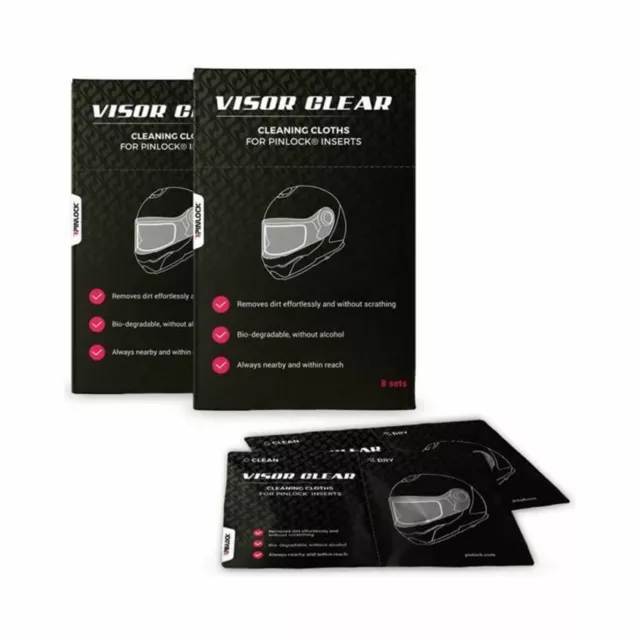 Pinlock Visor Clear Motorcycle Helmet Cleaning Cloths Box of 8