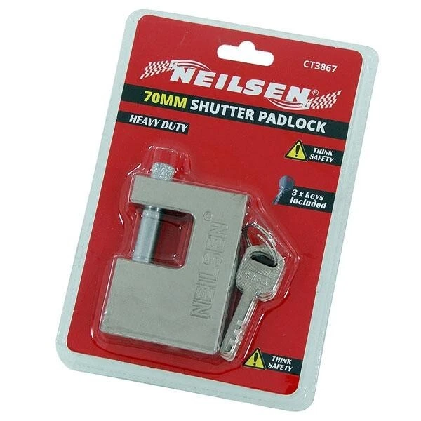 Candado de acero de alta resistencia 70 mm cobertizo de seguridad garaje cerradura 3 llaves