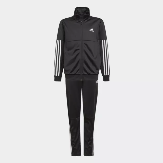 Jungen Adidas Trainsuit Set Unterteile Top Schwarz Weiss Reissverschlussjacke Kinderhose Original