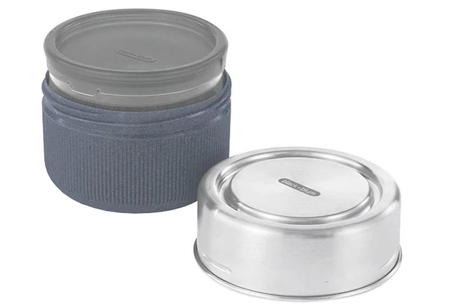 black+blum HAUSRAT Lunchbecher aus Glas, Schiefer, 600