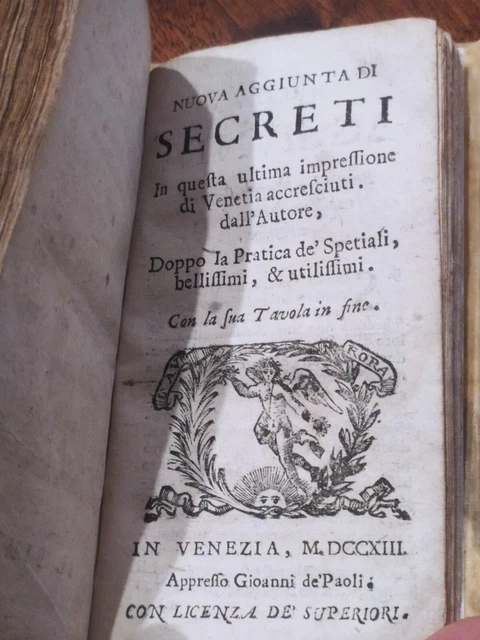FARMACIA MAGIA Secreti CONFETTURE  Pratica de' Spetiali 1713 Domenico Adua