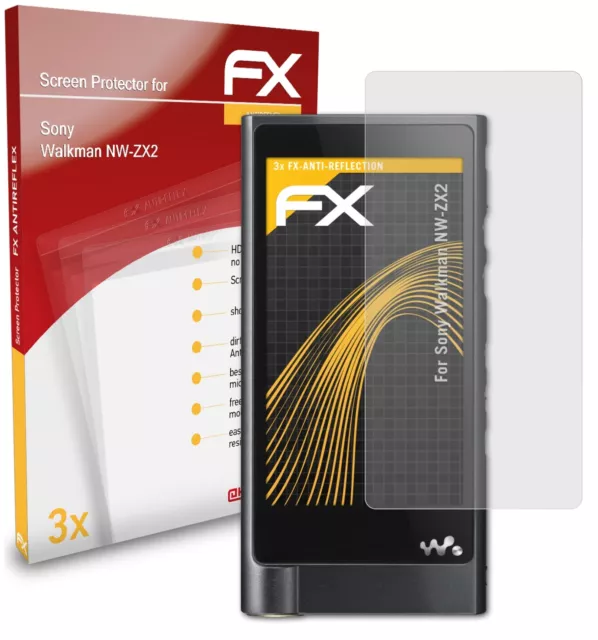 atFoliX 3x Film Protection d'écran pour Sony Walkman NW-ZX2 mat&antichoc