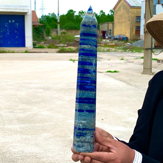2.39LB Lapis lazuli quartz crystal obeliskpoint wand aura healing