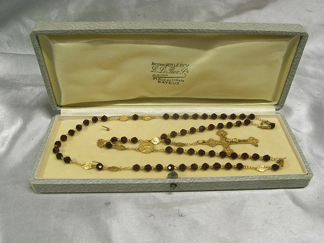 Chapelet Ancien B15 Grain Cristal Irisé 59 Perles - Fond De Stock, France