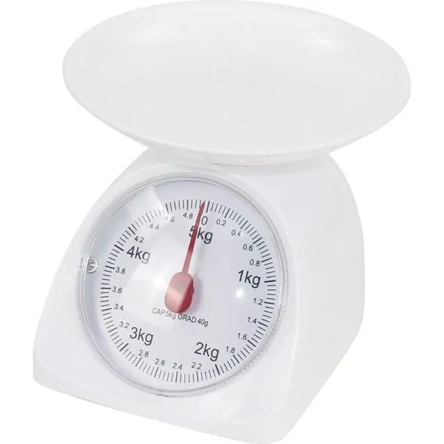 Kitchen Weight Scale White Round Mechanical Cooking Food Measuring Scale 5KG