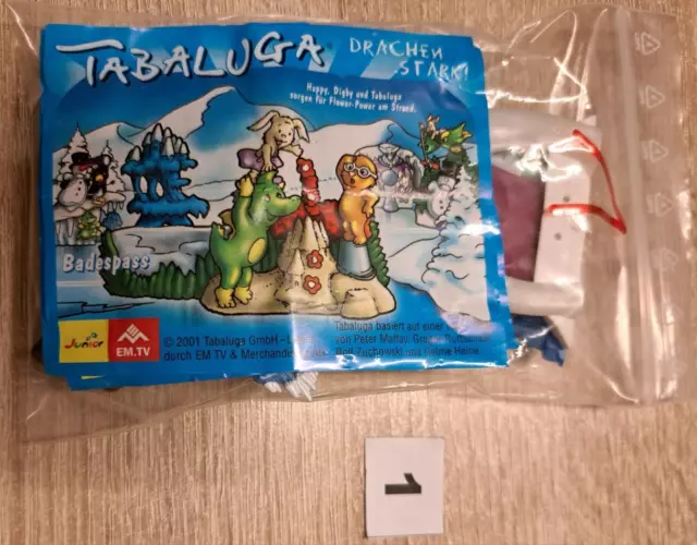 Ü-Ei Hartplastik Steckpuzzle Tabaluga Drachenstark 2001 incl. 4 BPZ