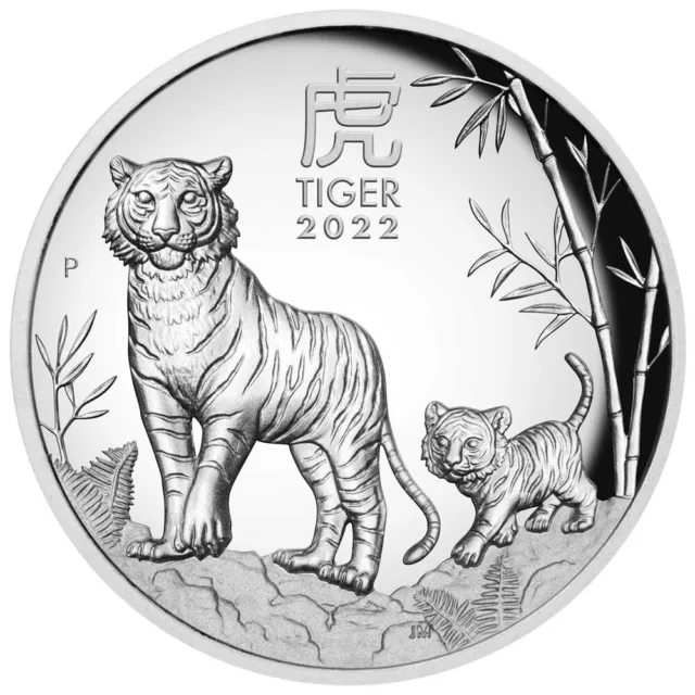 2022 Australian Lunar Series III Year of the Tiger 1oz Silver High Relief Proof