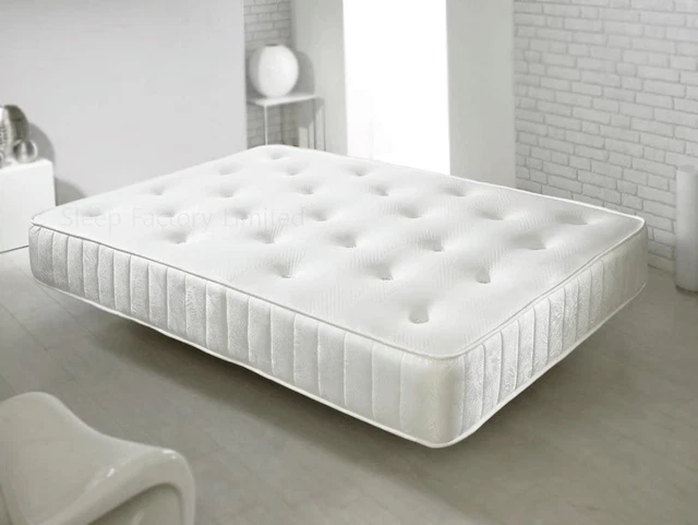 Lujoso colchón con resortes de espuma viscoelástica doble fábrica para dormir mechonado a mano 4 ft6