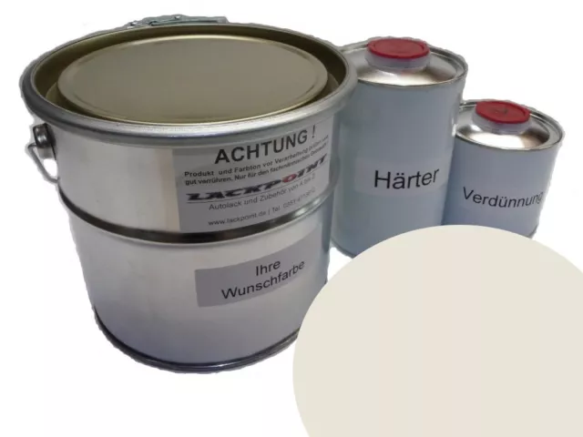 7 Liter Set 2K Car Paint GDR Atlas White No Clear Varnish Ifa Classic Color