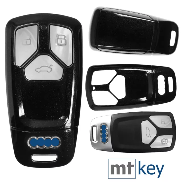 KEYLESS Auto Schlüssel Hülle Schwarz für AUDI A4 A5 A6 A7 TT Q2 Q5 Q7 A8 Q8