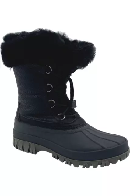 Cougar Waterproof Faux Fur Collar Mid Boots Carson Black