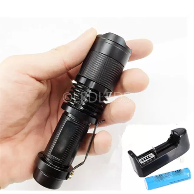 Mini Torcia Tattica Militare 500 Lumens Ricaricabile Cree Led Con Zoom Tascabile