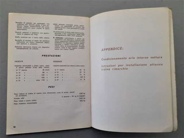 Fiat 125 Special Libretto Uso e Manutenzione ORIGINALE - Owners Handbook 2