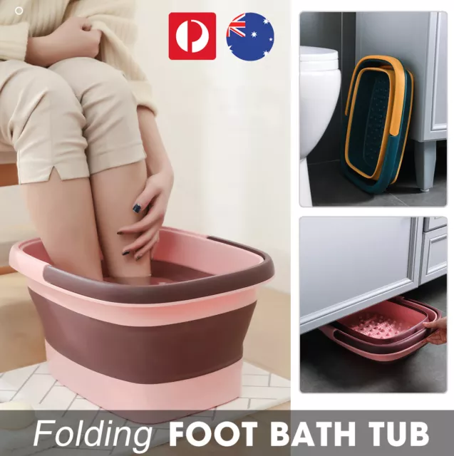 Folding Foot Spa Pedicure Bath Massage Tub Bucket Feet Basin Therapy Luxury AU