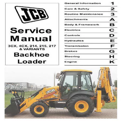 JCB 3CX 4CX  214 215 217 & 444 Dieselmax Engine Service Manuals, 3 IN 1 PDF CD