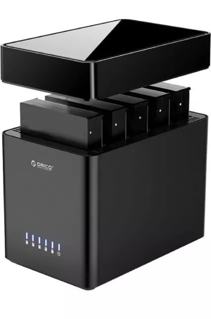 Orico 5 Bay External 3.5" Hard Drive Enclosure, Plug & Play 80TB, NEW!