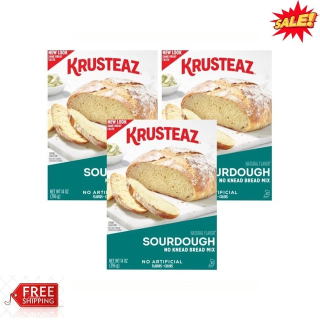 KRUSTEAZ SOURDOUGH NO Knead Bread Mix, 14 oz Box 3 Pack 15.35 PicClick