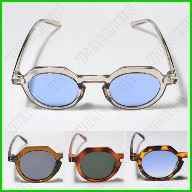 Occhiali da Sole stile Moscot Johnny Depp Tony Stark Azzurrati Uomo Donna
