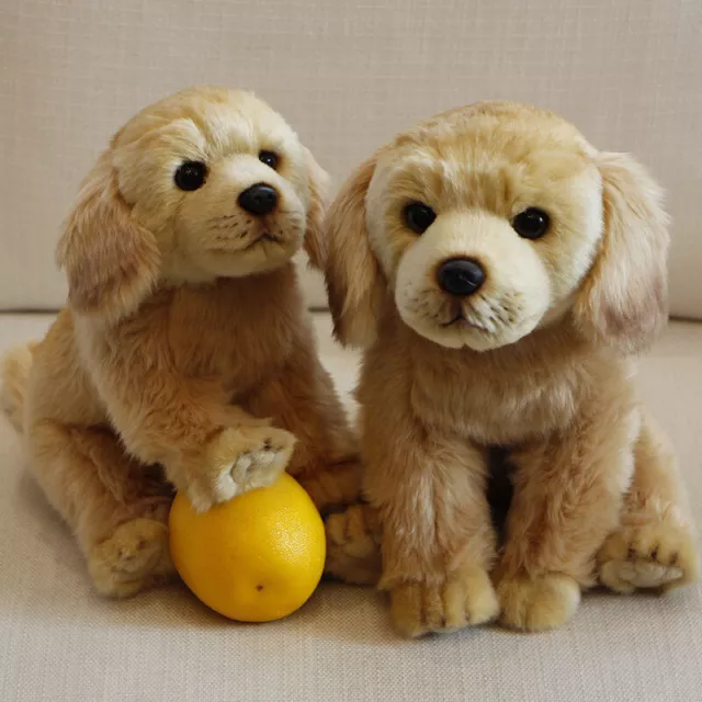 Cute Lifelike Plush Sitting Labrador Dog Toy Realistic Soft Stuffed Puppy Doll