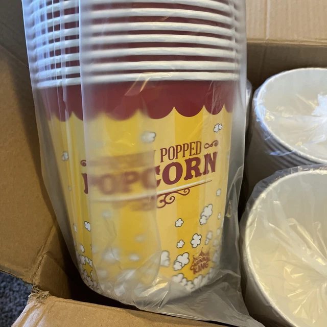(150 Case) 130 oz. Popcorn Disposable Bucket Large Size Stackable Food Snack NEW