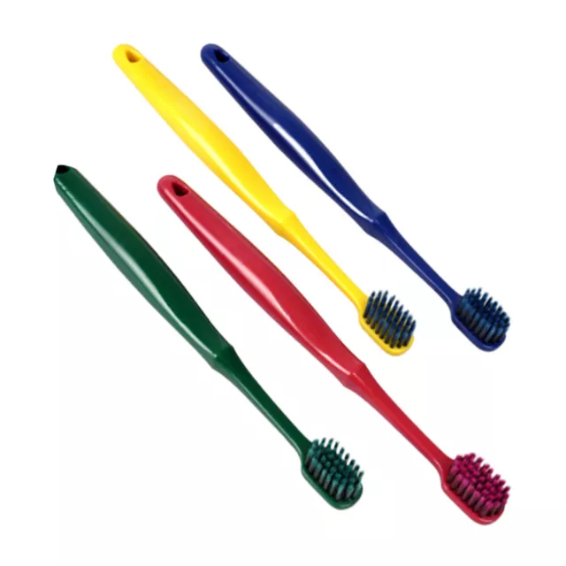 4Pcs Manual Bristle Travel Brushes for Men Kids (Red Green Yellow Blue)